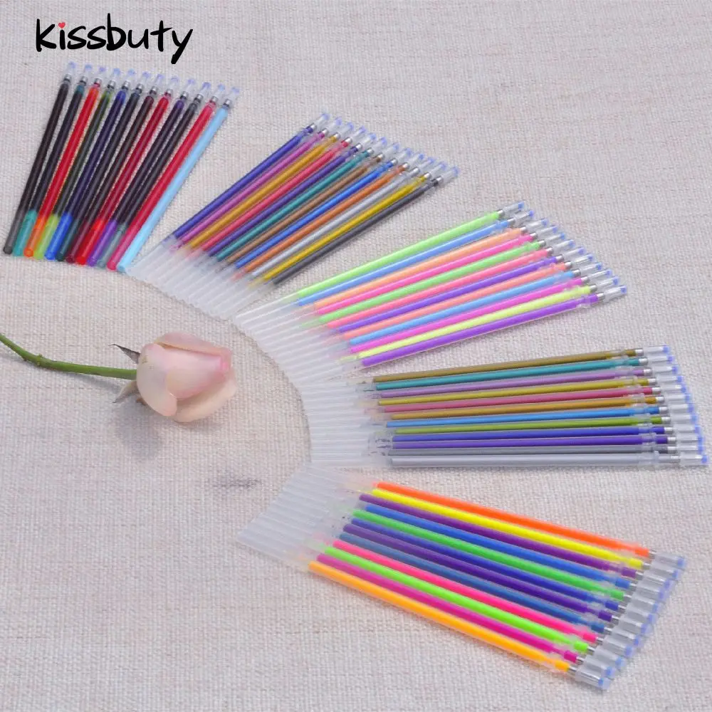 12/24 farben Gel Stift Refill Stange Glitter Multi Farbige Malerei Schreiben Stift Refill Stange für griff Schule Schreibwaren zu