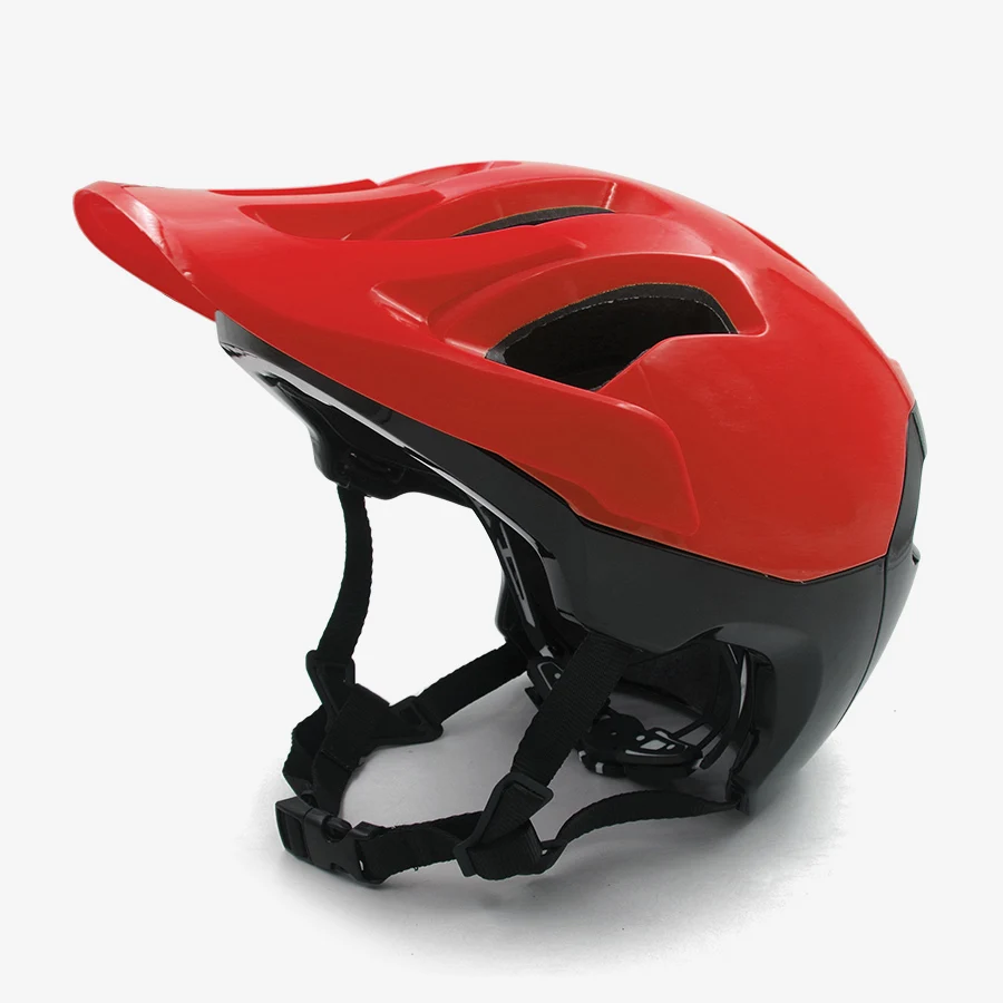 red-black Велосипедный шлем для горного велосипеда взрослых Красный All-terrai trail шлем для горного велосипеда для мужчин безопасный скоростной спуск шлем с визером аксессуары - Цвет: red-black