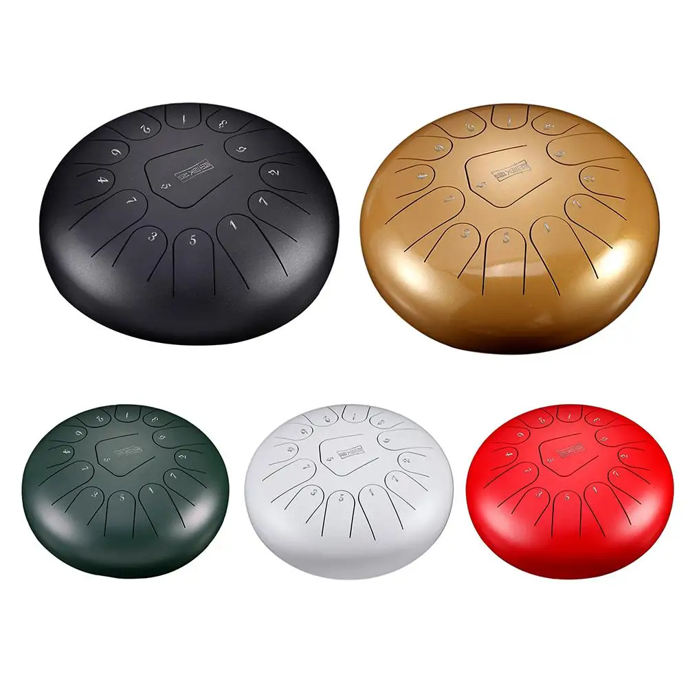 12 Inch Mini Drum 13 Tone Steel Tongue Drum Handpan Instrument With Padded Bag And A Pair Of Mallets Musical Instruments