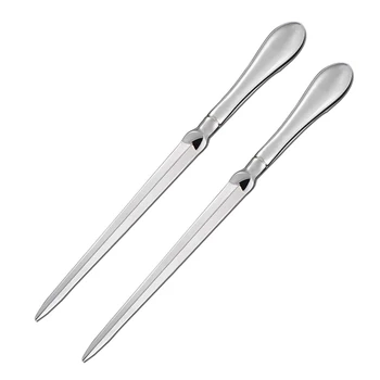 

2 Pack Letter Opener Metal Envelope Opener Knife, Paper Cutting Knife, Nickel Plated, 9 Inches, Silvery