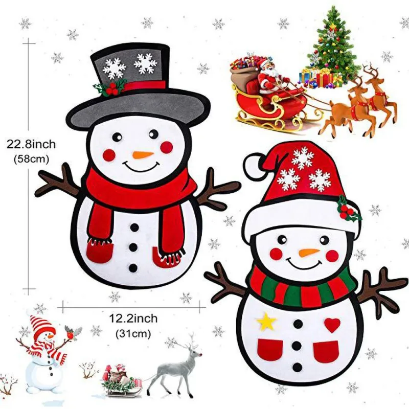 Fashion Creative Decoration Non-toxic Children Gift Mini Non-woven Diy Artificial Christmas Tree Snowman