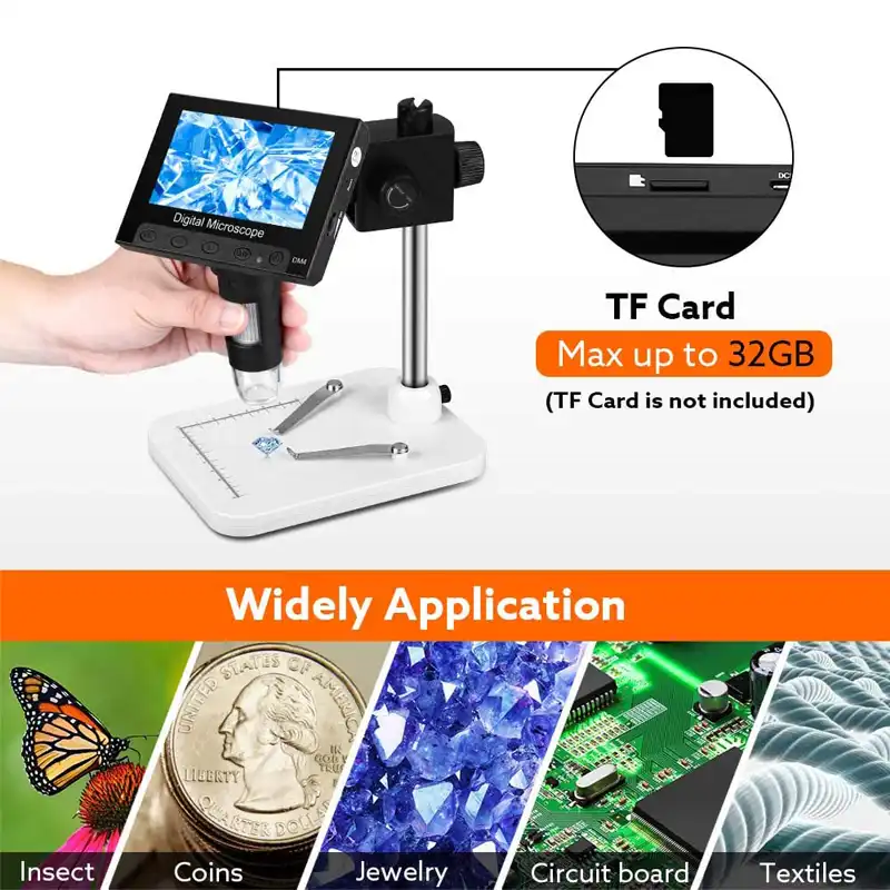 for Circuit Board Repair Soldering PCB Coins 4.3 LCD Display USB Digital Electronic Microscope Endoscope Record 1000X 2 Megapixels with 8 LED Stand AOEIUV Digital Microscope for Circuit Board Repair Soldering PCB Coins 4.3 LCD Display USB Digital Electronic Microscope Endoscope Record 1000X 2 Megapixels with 8 LED Stand AOEIUV Digital Microscope