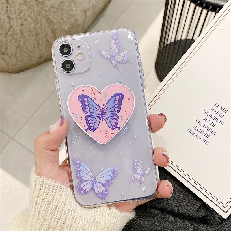 Новый прозрачный чехол ins с милой бабочкой для iPhone SE 2020 11 Pro XS Max XR 6 6s 7 8 Plus