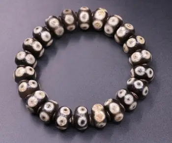 

Magic Power Tibetan Old Agate 6 Eye Abacus Shape dZi Bead Bracelet Bangle Amulet L LKbrother Saurces Top Quality Garrentee