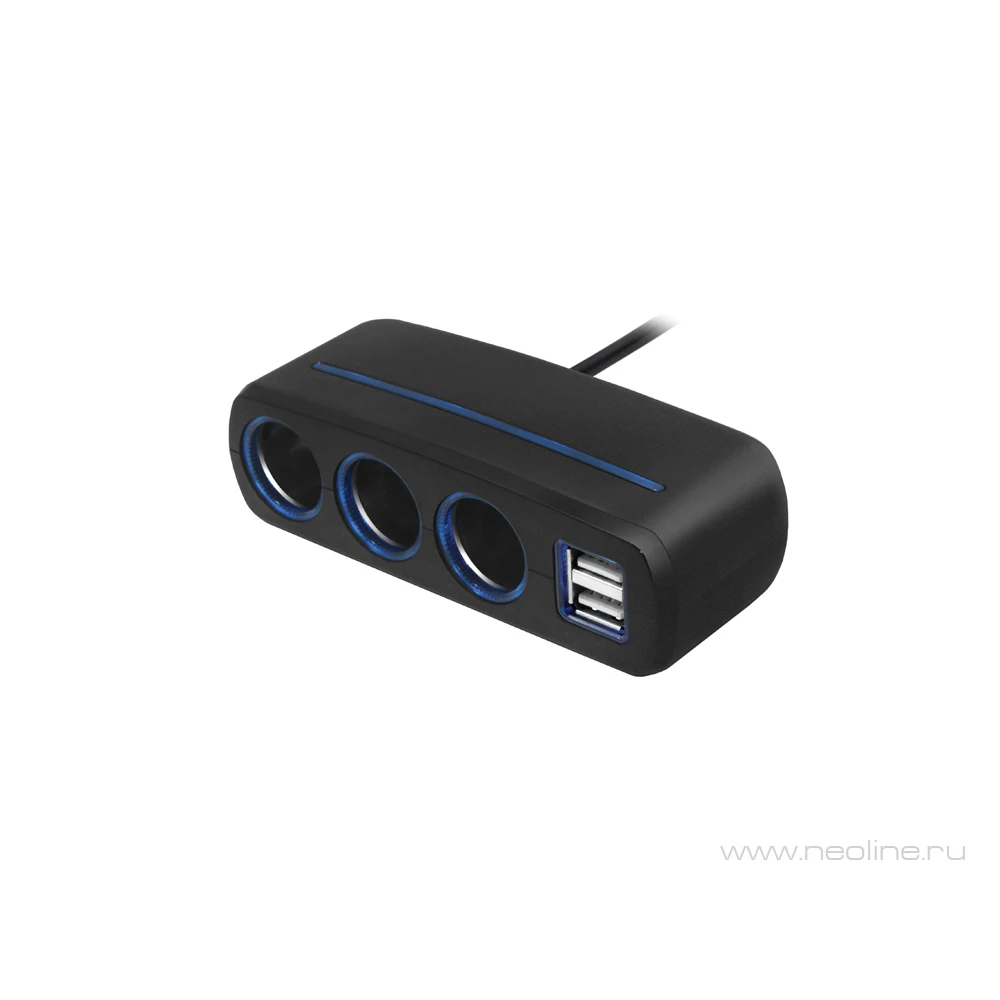 Разветвитель на 3 автомобильных розетки 12V и 2 USB Neoline SL-321 | Автомобили мотоциклы