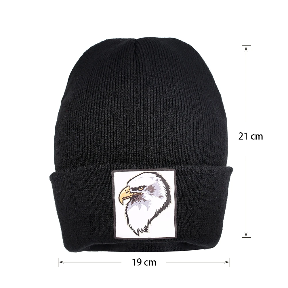 Унисекс вязаная шапка Зимняя Skullies женская красная лысый орел хлопок тонкая теплая шапка мужская повседневная безрукавка сплошной цвет Хеджирование шапка