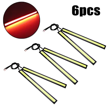 

6pcs LED Light DRL Daytime Running Red Super Bright COB Fog Driving Lamp Cars Light Assembly Waterproof
