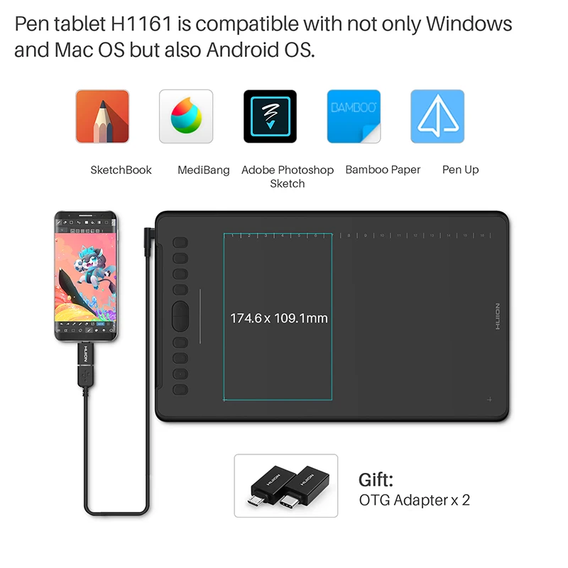 HUION H1161 dibujo gráfico tableta soporte inclinable tableta Digital soporte de inclinación de niv