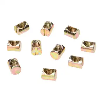 

10 pcs M8 Barrel Bolts Cross Dowel Slotted Furniture Nut for Beds Crib Chairs