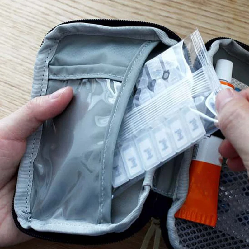 Открытый аптечка первой помощи, медицинская сумка для лекарств, лекарств, таблеток, домашний автомобильный набор для выживания, чехол, маленький 600D Оксфорд чехол