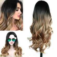 Cheap FAVE Synthetic Hair Wig Long Wavy Wig Ombre Black Brown Heat Resistant Fiber For Black/White Women Cosplay/Party Cosplay Wigs Cheap FAVE Synthetic Hair Wig Long Wavy Wig Ombre Black Brown Heat Resistant Fiber For Black/White Women Cosplay/Party Cosplay Wigs
