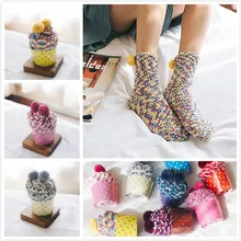 Женские зимние мягкие уютные пушистые теплые коралловые бархатные носки ярких цветов милые забавные носки в коробке Рождественский подарок для дам