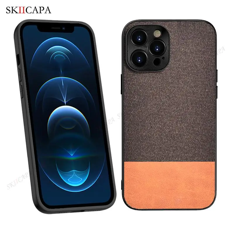 iphone 13 pro max cover For iPhone 13 Pro Max Cloth Pattern Soft Silicone Phone Case For Apple 13 12 Mini 11 XR XS Max 8 Plus SE 2020 Hard Fabric Cover apple 13 pro max case
