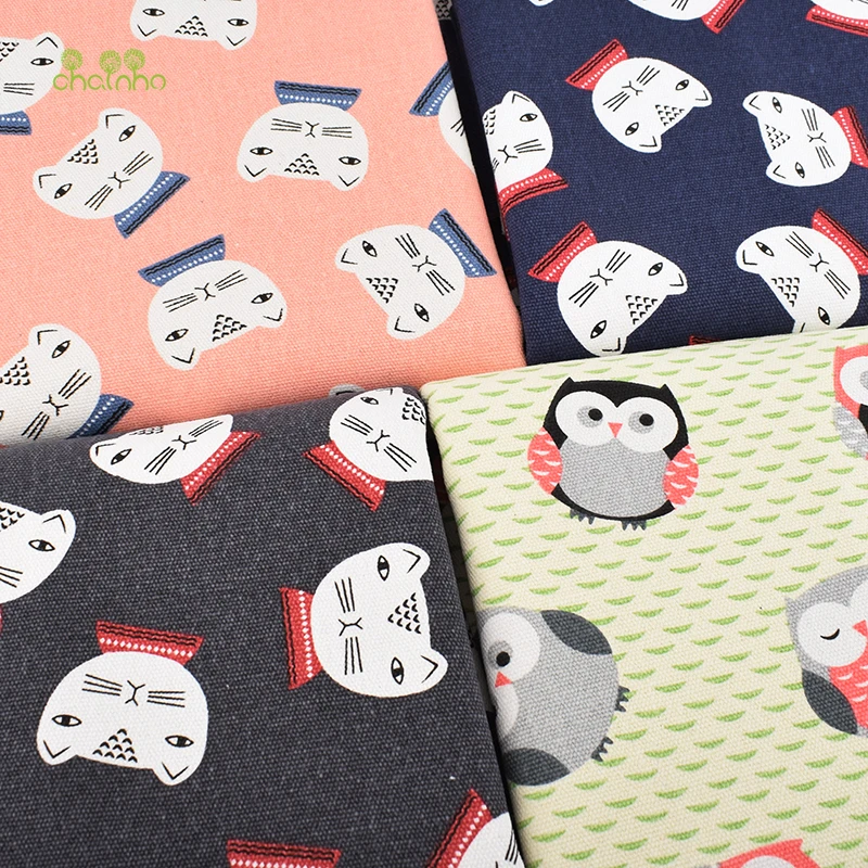 Chainho,Polyster Canvas Fabric,DIY Sewing Quilting Material,Cloth For Table,Sofa Cover,Cushion,Curtain,Bag,3 Sizes,15CF24