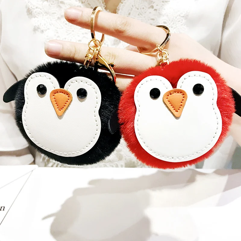 Cute Plush Keychain Animal Penguin Pendant Bag Charm Accessories Kids Toys Line Friends Stuffed Kawaii Keychain For Girls Gift