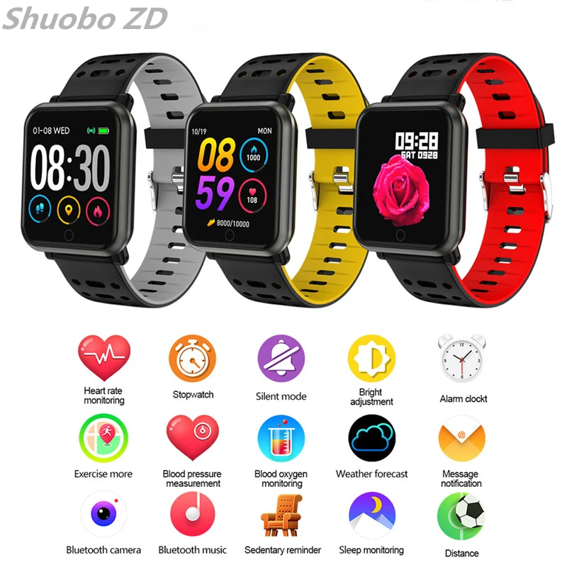 

official product P11 smart watch fitness wristband metal bracelet 1.3 inch colorful UI health heart rate PK B57 fitbits M4