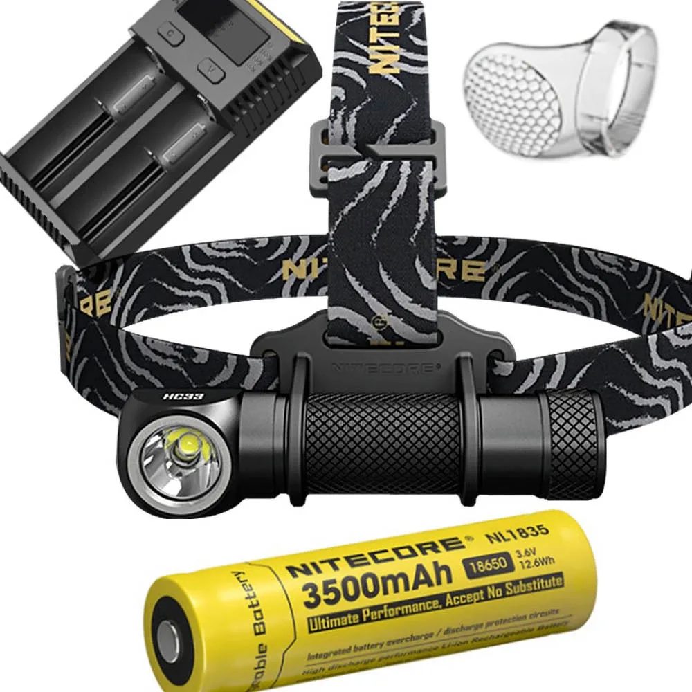 Комплект фар NITECORE HC33 CREE XHP35 HD MAX. Налобный фонарь 1800 люмен 8 рабочих режимов