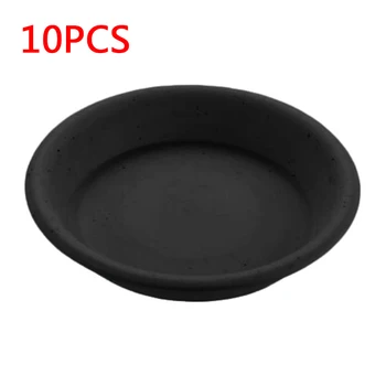 

10pcs Plastic Round Gray Plant Pot Saucer Base Water Drip Soil Spillage Tray Set