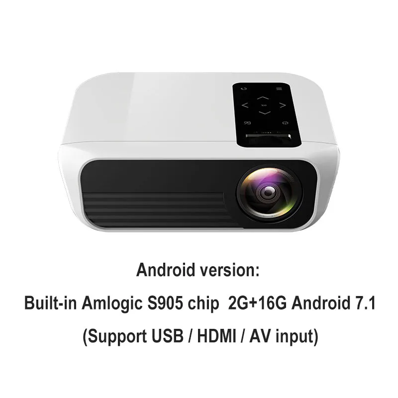 ByJoTeCH T8 светодиодный проектор 1920*1080 Full HD 1080P Android 7,1 4500 люменов Amlogic S905 2G 16G Proyector Beame домашний кинотеатр - Цвет: Android Version