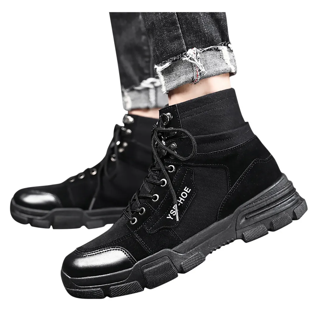 Кожаные ботинки; мужские ботинки на платформе со шнуровкой в стиле ретро; Повседневная стильная кожаная обувь; мотоциклетные ботинки; botas motocicleta hombre;#1025g25