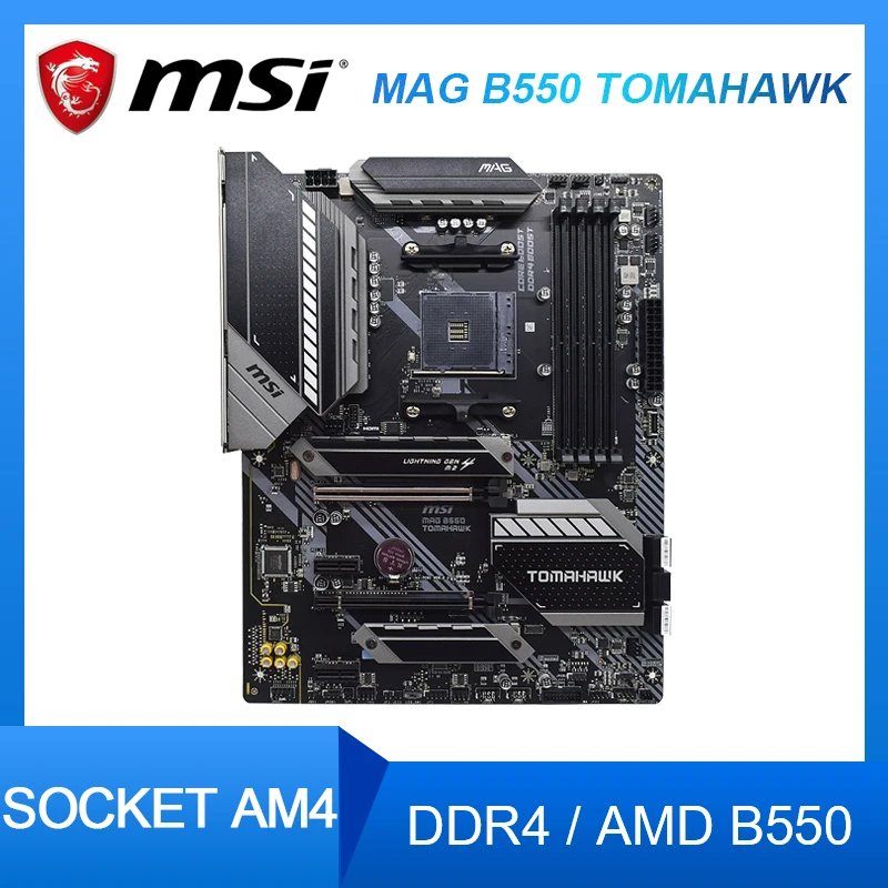 Материнская плата MSI MAG B550 TOMAHAWK разъем AM4 128 ГБ PCI-E 4 0 для Ryzen 7 5700GE 5 3300X процессоры M.2
