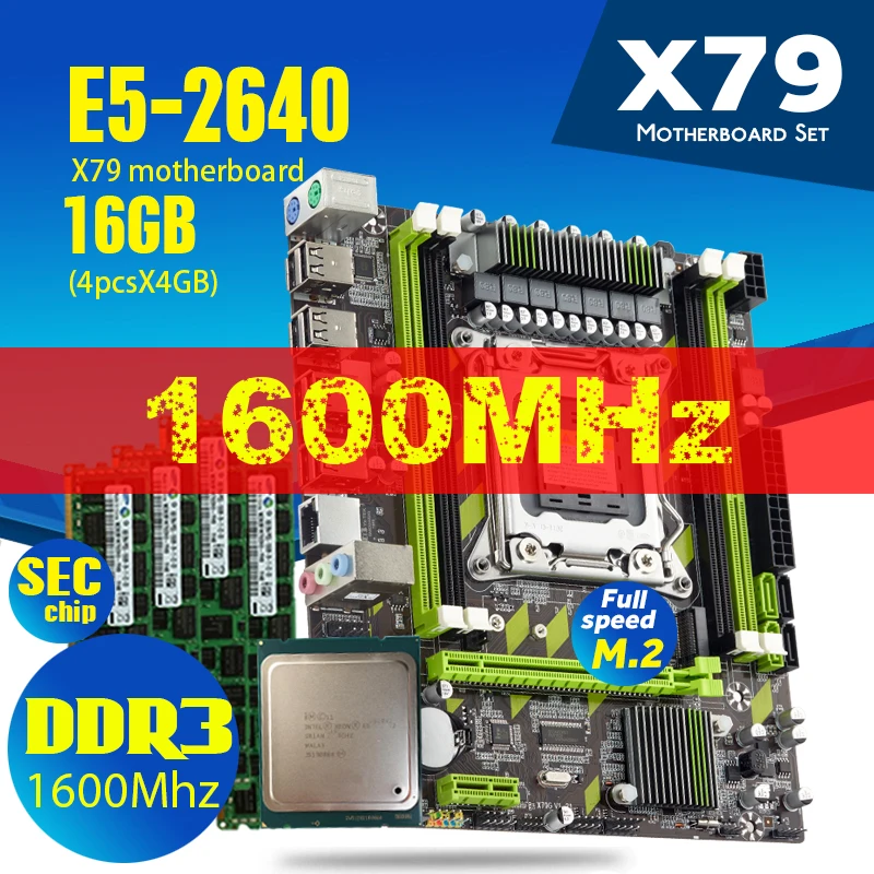 Atermiter X79 G системная плата Xeon E5 2640 CPU с LGA2011 комбо 4 шт. * Гб = 16 памяти DDR3 ОЗУ PC3 12800R 1600