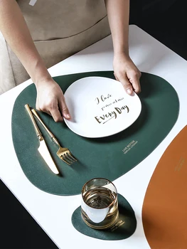 

European Waterproof Placemat Leather Table Mat Hot Coaster Fruit Shape Silicone Cup Pad Slip Tovagliette Kitchen Supplies JJ60CJ