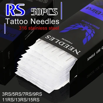 

50PCS Professional Disposable Tattoo Needles 0.35mm #12 03RS 5RS 7RS 9RS 11RS 14RS Size Assorted Sterile Tattoo Needles