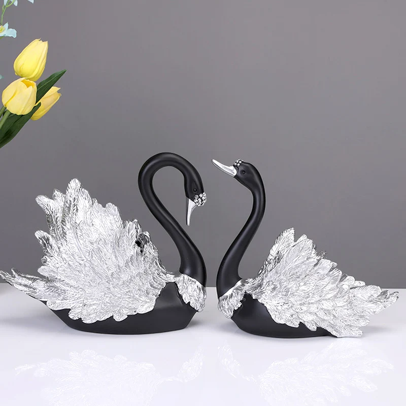 

Modern Light Luxury Wind Swan Ornaments Nordic Home Living Room TV Wine Cabinet Small Decorations Crafts Home Decore