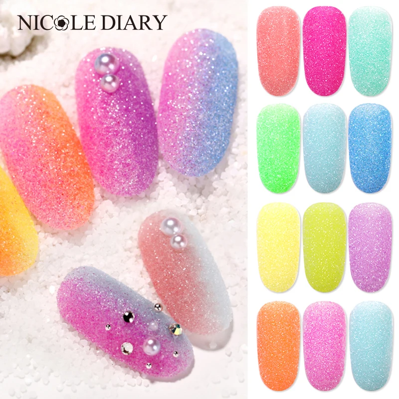 NICOLE DIARY 2 г Блестящий сахарный порошок для ногтей белый черный пигмент
