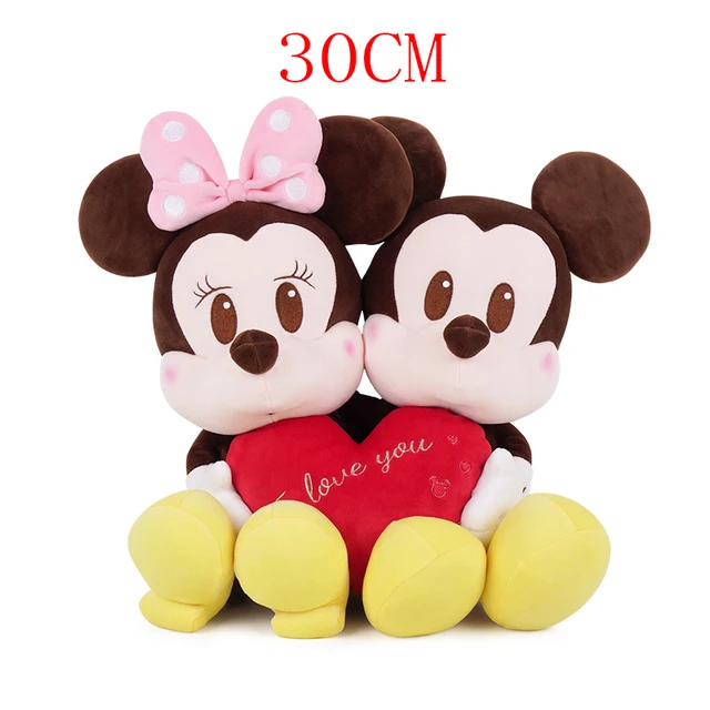 30-46cm Disney Genuine Love Mickey Minnie Mouse Plush Doll Cartoon Mickey Couple Toy for Girlfriend Christmas New Years Gifts