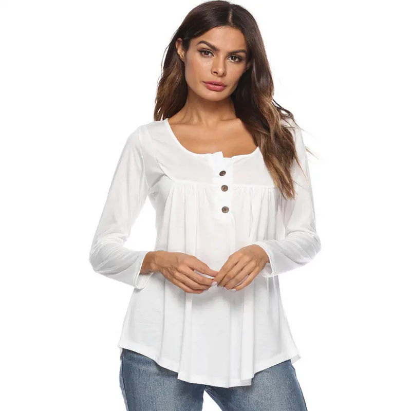 

2020 New Autumn Women High Quality Cotton Long shirt Fashion Ladies Polo shirt 702