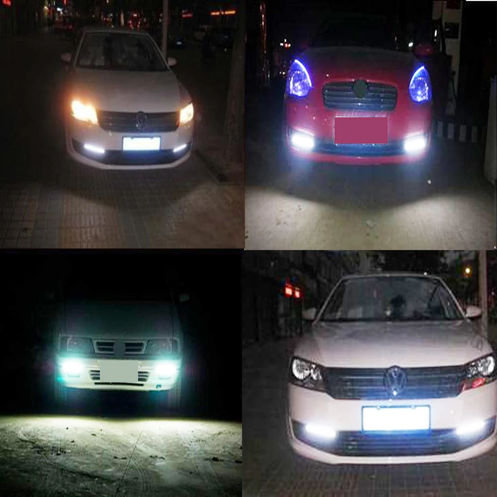 Hviero 1pcs White Blue 14cm Double Row 60Leds COB Car Led Auto DRL Driving Daytime Running Lamp Fog Light  DIY Ultra Bright Waterproof