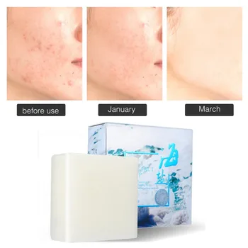 

100g Removal Pimple Pores Acne Treatment Sea Salt Soap Goat Milk Face Cleaner Moisturizing Face Care With Soap Bag