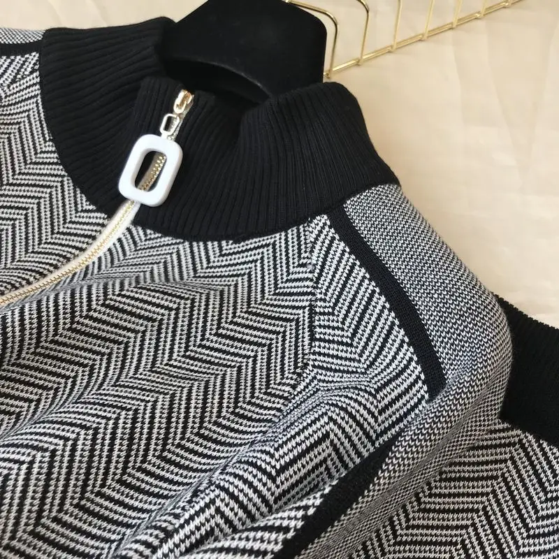 ALPHALMODA Осень женский пуловер с широкими рукавами и юбка на молнии кардиганы+ брюки женский зимний модный дизайн 2 шт спортивный комплект