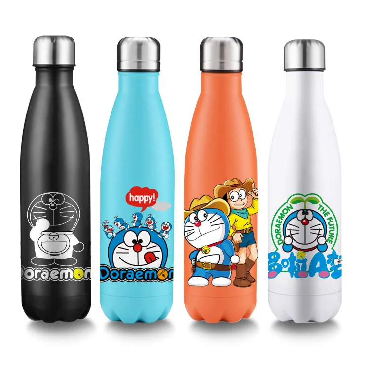 Креативная термос переносной унисекс из нержавеющей стали DORAEMON для студентов, модная кружка с ремнем