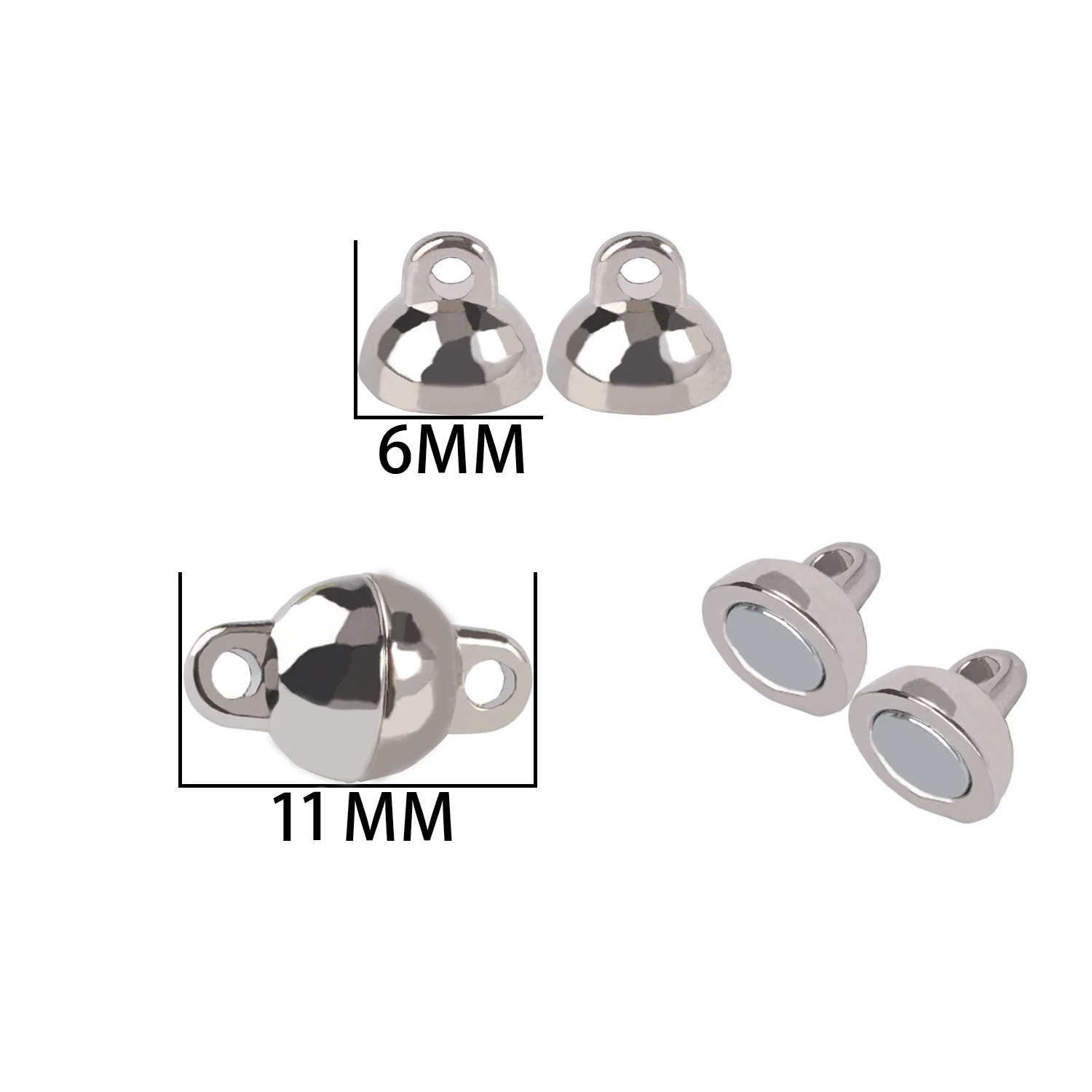 Starke magnetische Verschlüsse aus Edelstahl für Lederband, Armbänder, Halsketten, Magnet-Endverschluss-Anschlüsse für die Herstellung von DIY-Schmuck – Detail 7