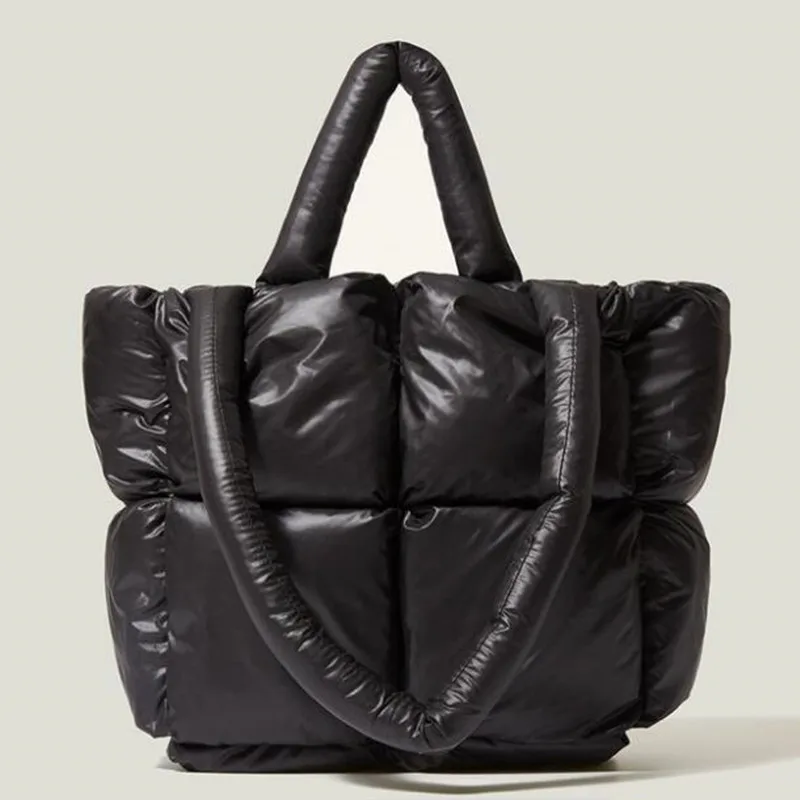 

2022 Winter Cotton Space Bale Luxury Handbags Women Totes Designe Bag Down Feather Large Capacity Shoulder Bag sac a main Bolsas