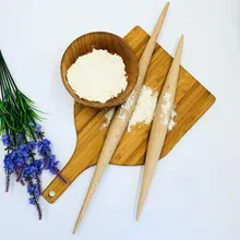 Двойной наконечник Профессиональный тонкий полированный деревянный паста клецки кожи Скалка 32 см деревянная Скалка MZL248