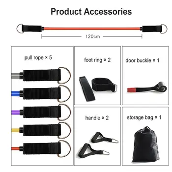

11pcs/ Set Pull Rope Latex Durable Practical TPE Stretch Arm Apparatus Fitness Equipments Removable Training Bands Puller