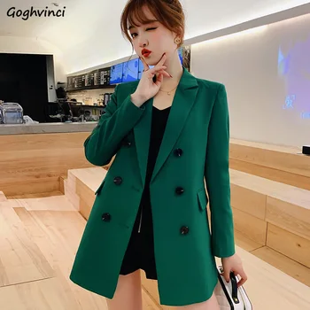 

Blazer Women Single Breasted 2020 Korean Style New Trendy Womens Blazers Casual Long Females Ladies Plus Size Slim Harajuku Soft