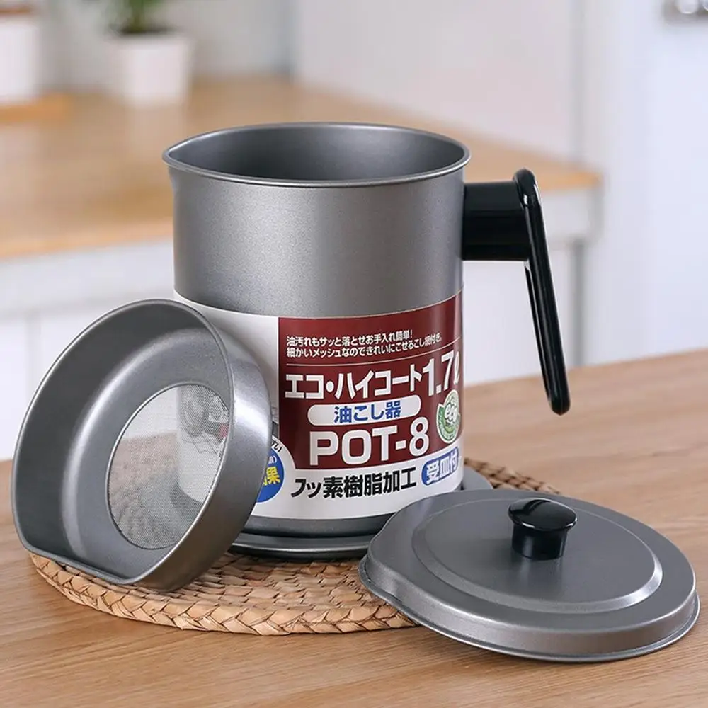 Stainless Steel Kitchen Oil Filter Lard Tank Frying Filter Leak-Proof Oil Pot Home Multi-Function Kitchen Filter Pot
