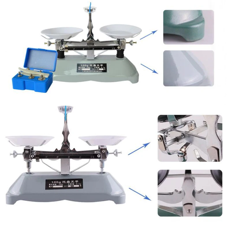 Laboratory Balance & Small Error Good Quality Tray Balance & Weight Setting Laboratory Mechanical Scale (100g / 0.1g)