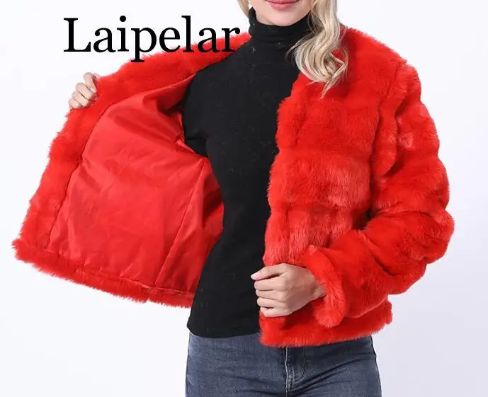 

Fur-like Outerwear Fox-like Fur Stitching Sleeve Short Haining Small Fragrance Fashion Artificial Fur Faux Fur Short Women Coat