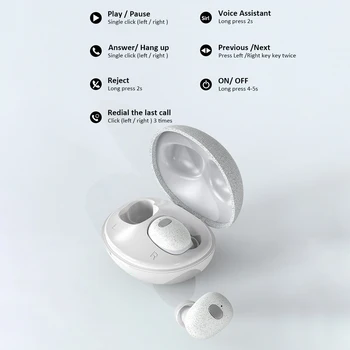 

BT5.0 Headsets Portable Binaural Earbuds with Magnetic-induction Charge Box Mini Touch Control HIFI Sound Sports In-ear Earphone