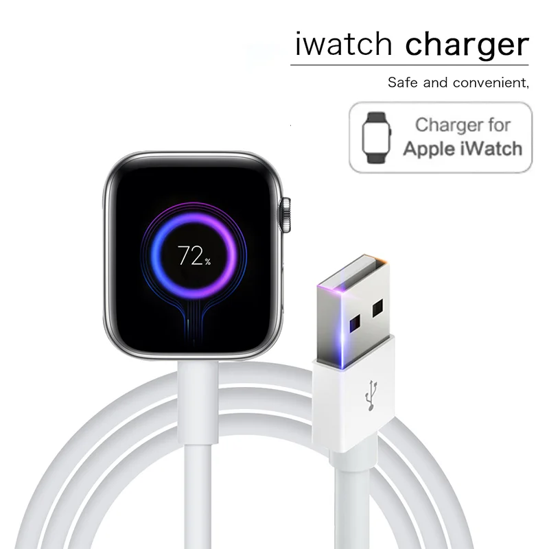 Portable Wireless Charger for IWatch 6 SE 5 4 Magnetic Charging Dock Station USB Cable Apple Watch Series 3 2 1 | Электроника