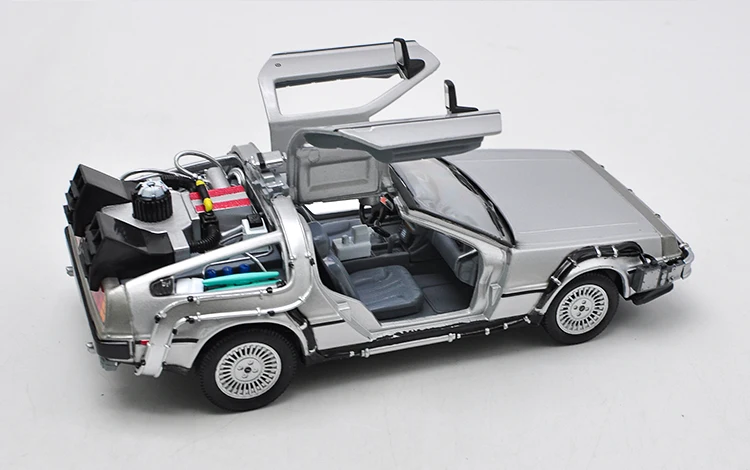 1:24 литая под давлением модель автомобиля DMC 12 делореан машина времени Назад в будущее металлическая игрушка автомобиль классический автомобиль для ребенка Коллекция игрушек для подарка