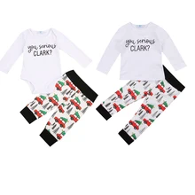 От 0 до 14 лет комплекты одежды для маленьких мальчиков и девочек Рождественские футболки с длинными рукавами/комбинезон+ штаны с принтом машины осенняя одежда для малышей