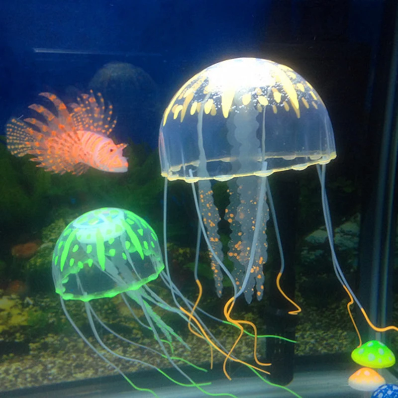 Искусственная светящаяся Медуза для аквариума, украшение для аквариума, подводный светящийся орнамент, водный пейзаж, флуоресцентная Медуза