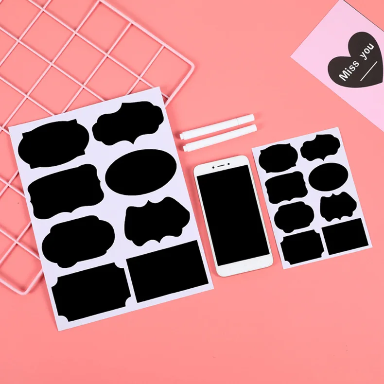 

Creative Stationery Removable Blackboard Sticker PVC Graffiti Teaching Writing Paper Special Shape Blackboard Stickers P534